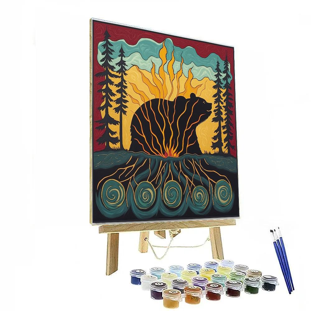 Norval Morrisseau Inspired Bear Of Rooted Thunder Number painting