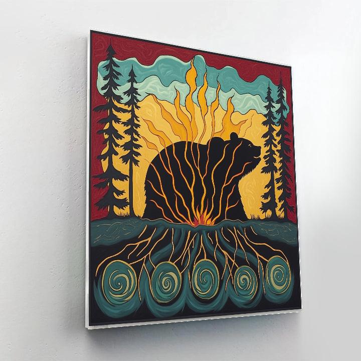 Norval Morrisseau Inspired Bear Of Rooted Thunder Number painting