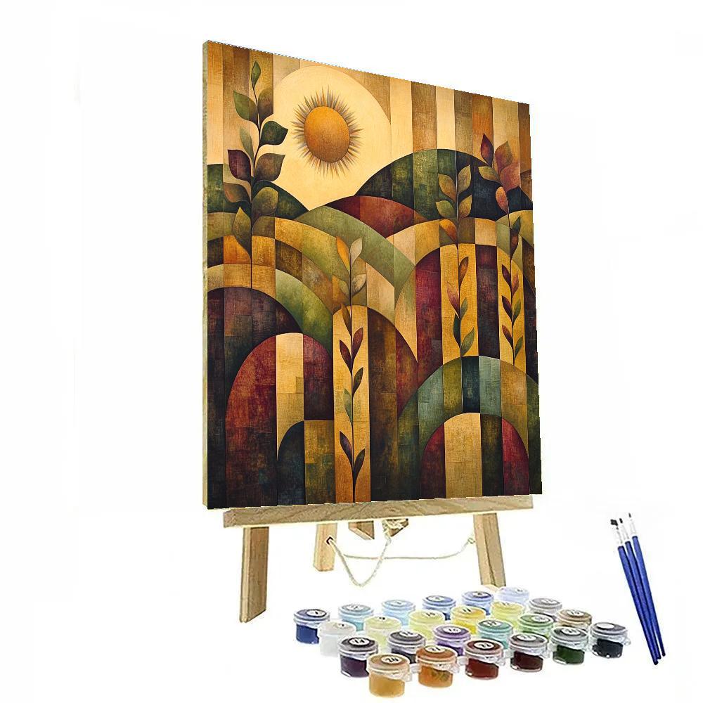 Pablo Picasso Inspired Geometric Vineyard Abstraction paint by numbers