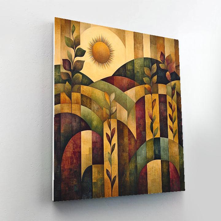 Pablo Picasso Inspired Geometric Vineyard Abstraction paint by numbers