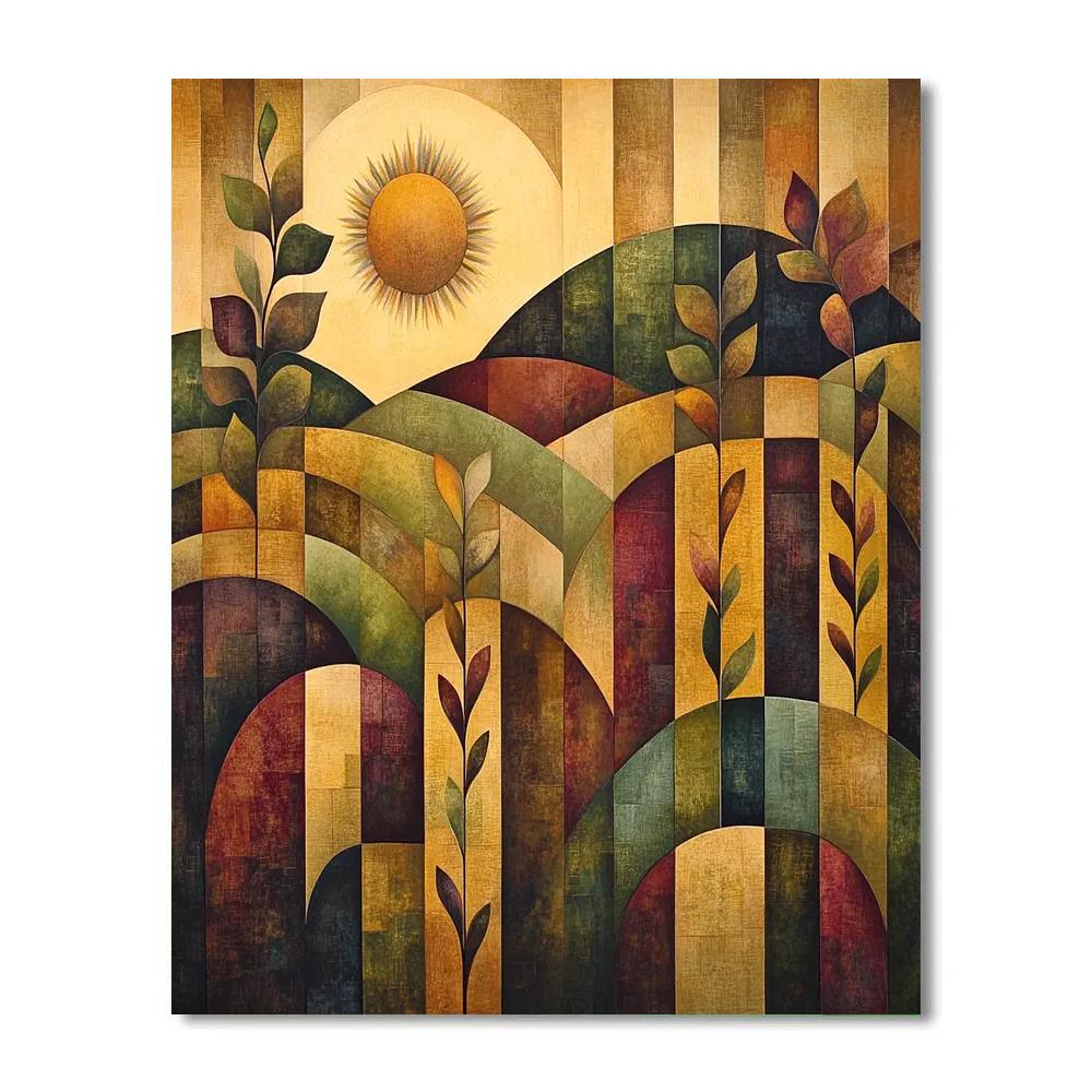 Pablo Picasso Inspired Geometric Vineyard Abstraction paint by numbers