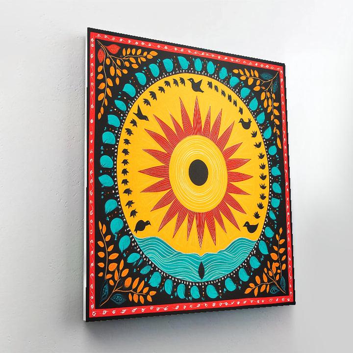 Norval Morrisseau Inspired Sun Drum Of The Woodland Sky Paint by numbers kits