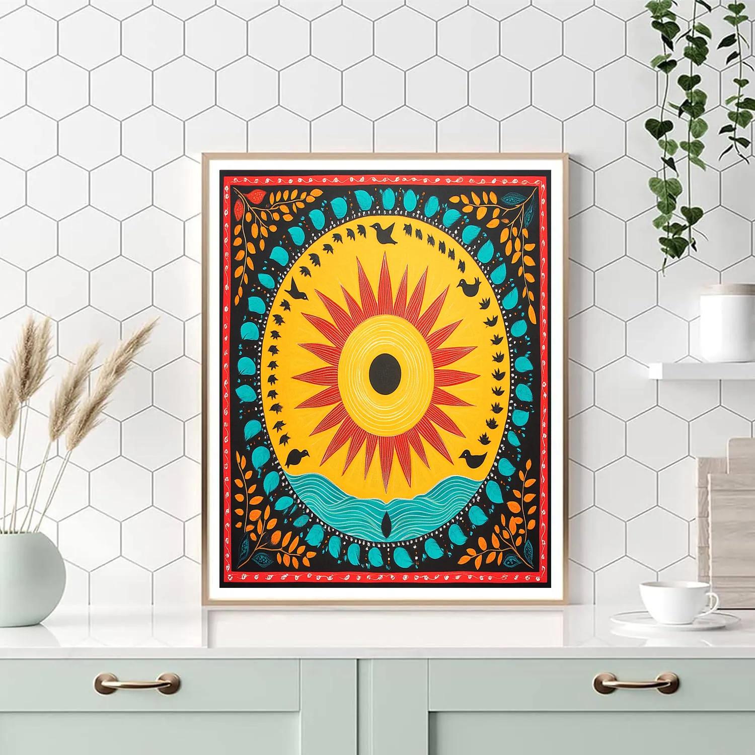 Norval Morrisseau Inspired Sun Drum Of The Woodland Sky Paint by numbers kits