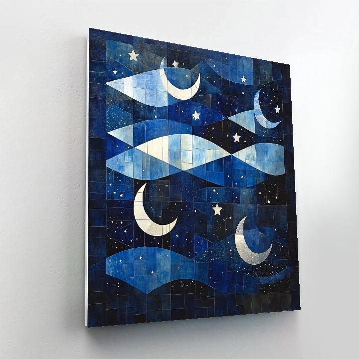 Pablo Picasso Inspired Angular Night Sky Abstraction Paint by numbers art