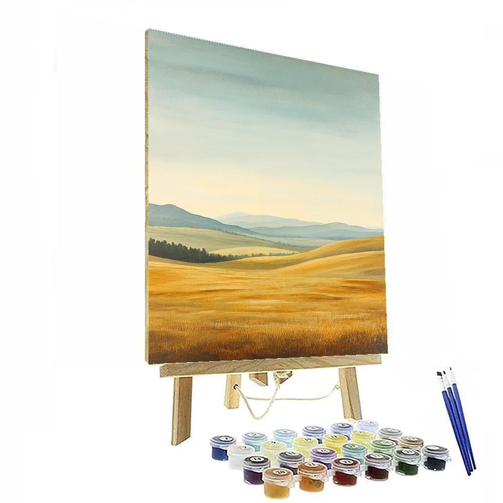 Raphael Inspired Idealized Golden Meadow With Soft Blue Skies Number painting
