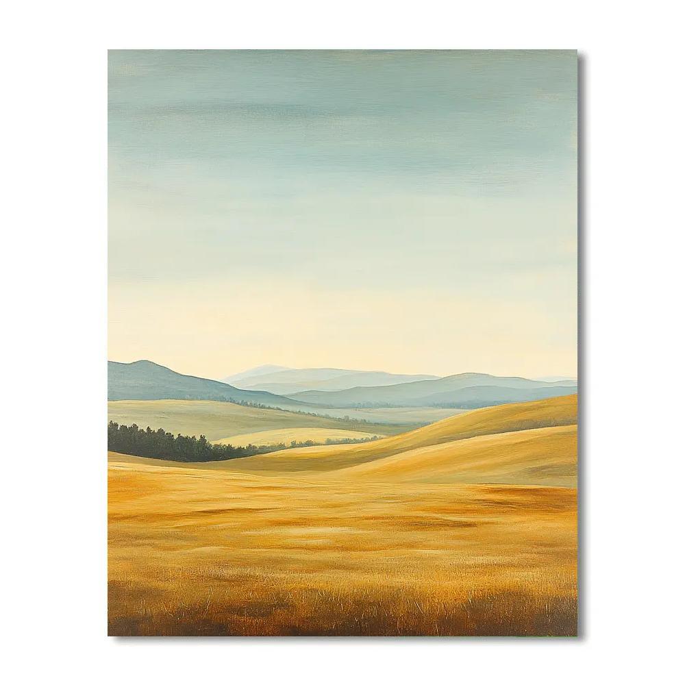Raphael Inspired Idealized Golden Meadow With Soft Blue Skies Number painting