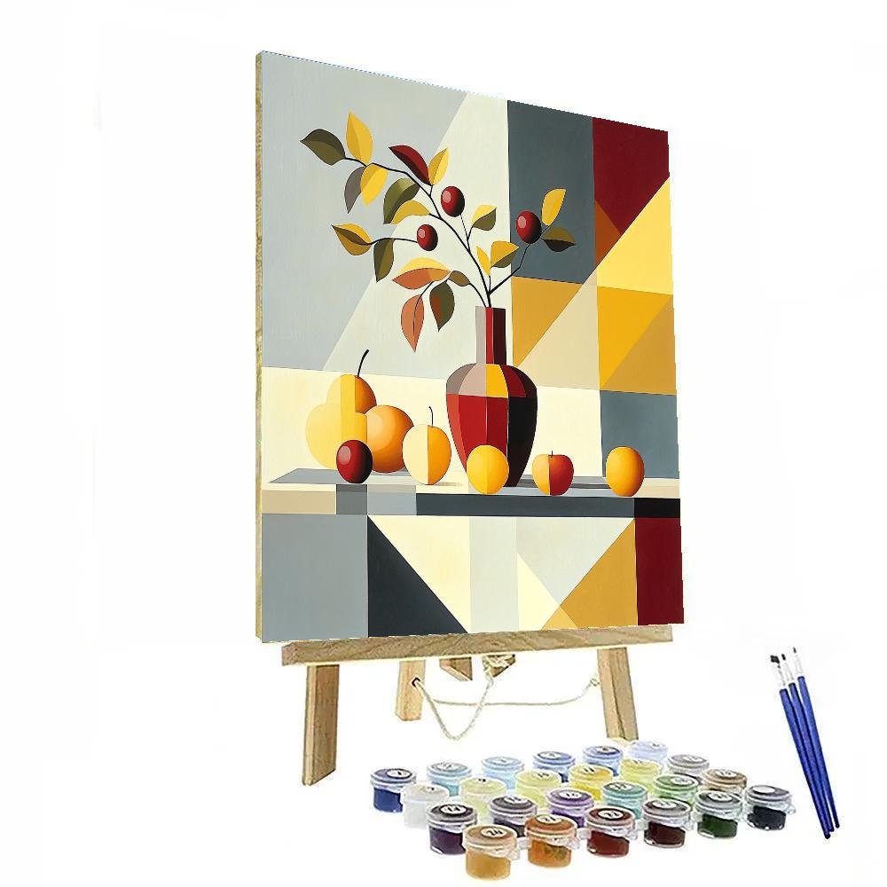 Pablo Picasso Inspired Cubist Still Life With Fractured Vase Number painting