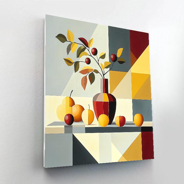 Pablo Picasso Inspired Cubist Still Life With Fractured Vase Number painting