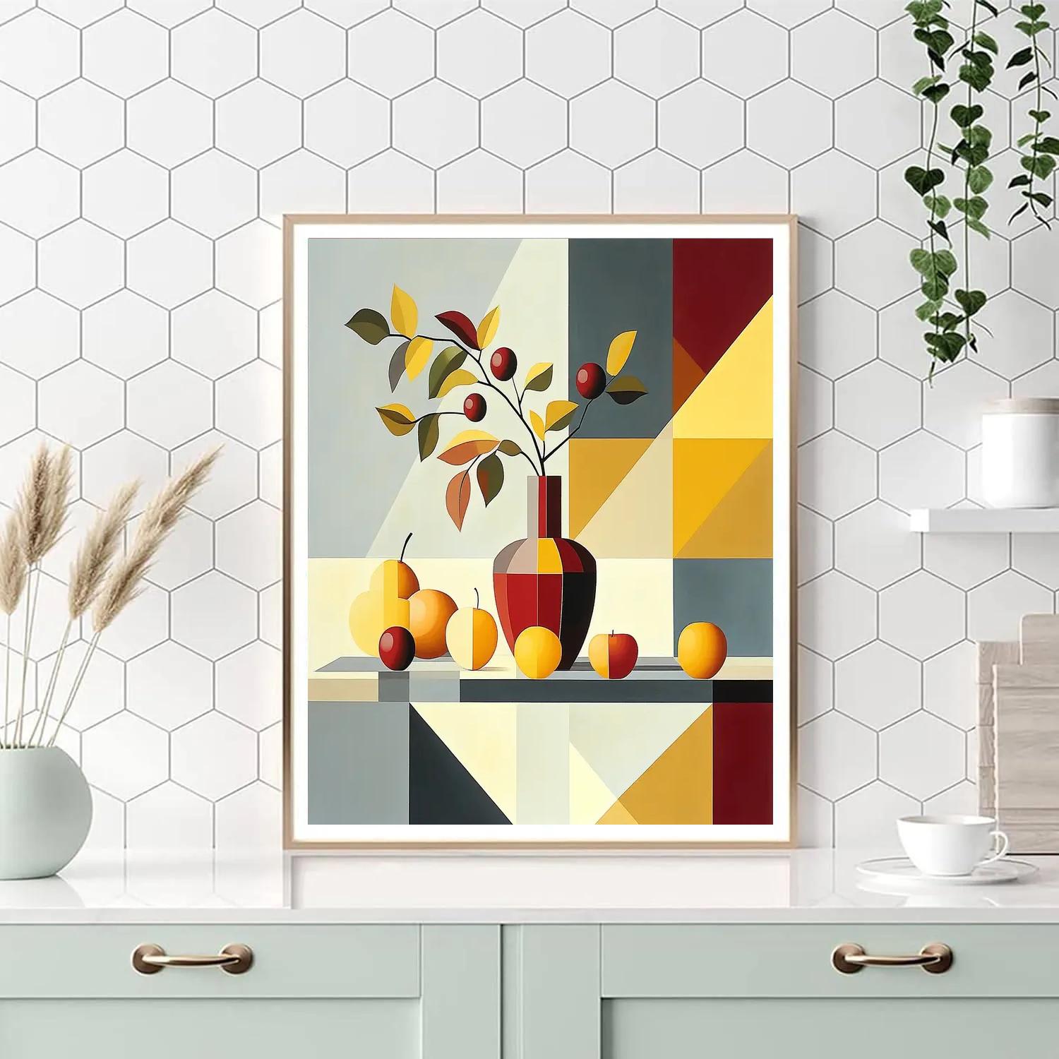 Pablo Picasso Inspired Cubist Still Life With Fractured Vase Number painting