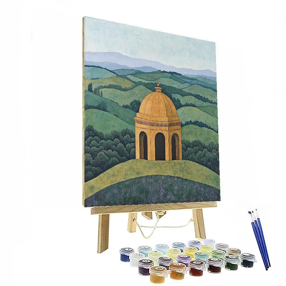 Raphael Inspired Classical Dome Among Renaissance Hills paint by color