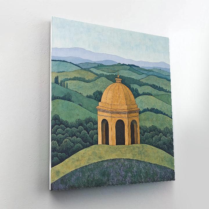 Raphael Inspired Classical Dome Among Renaissance Hills paint by color