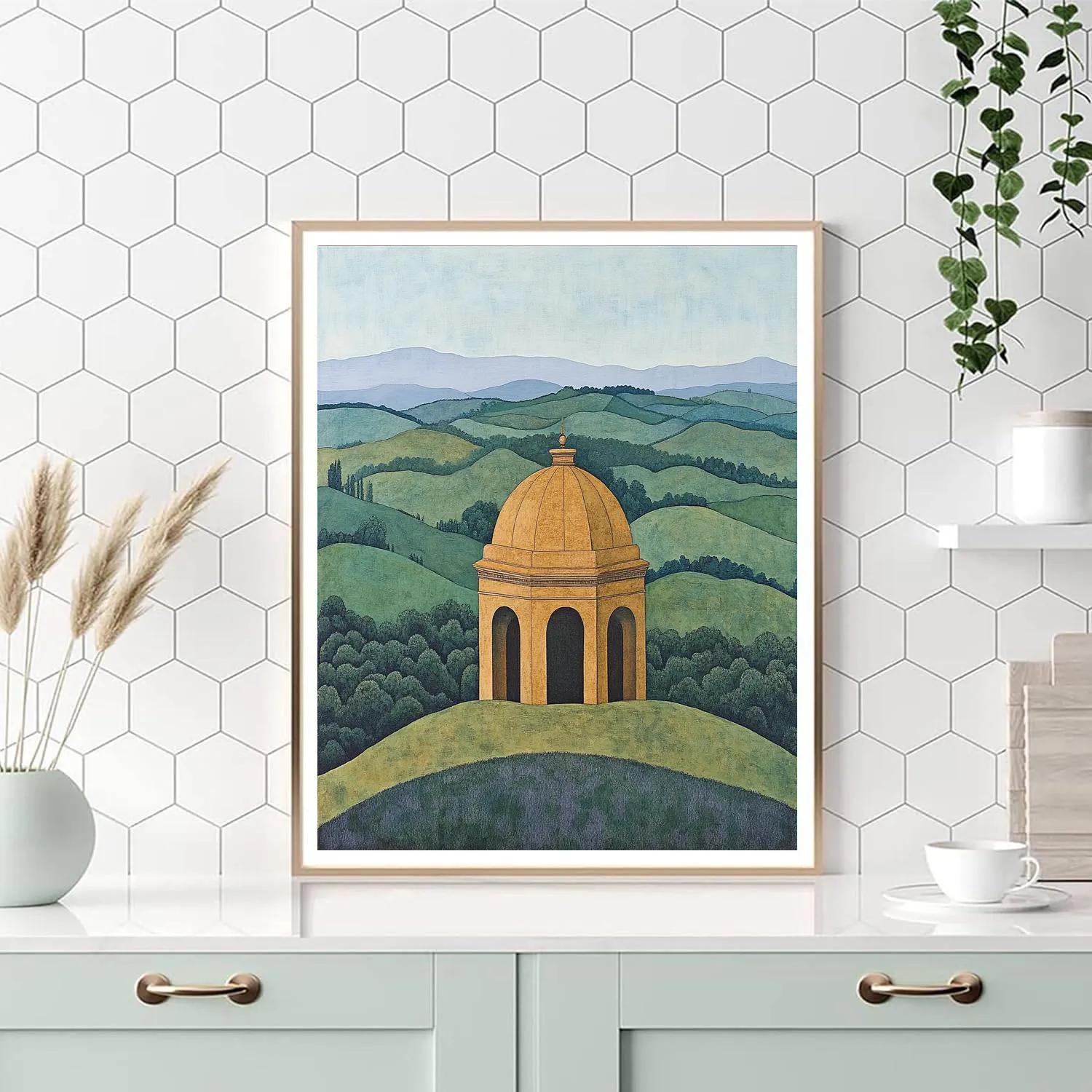 Raphael Inspired Classical Dome Among Renaissance Hills paint by color