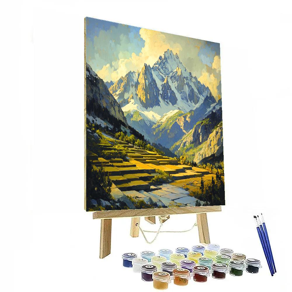 Paul Cézanne Inspired Mountain Geometry Number painting