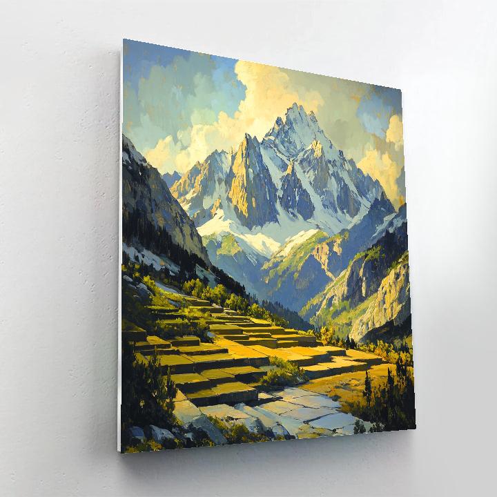 Paul Cézanne Inspired Mountain Geometry Number painting