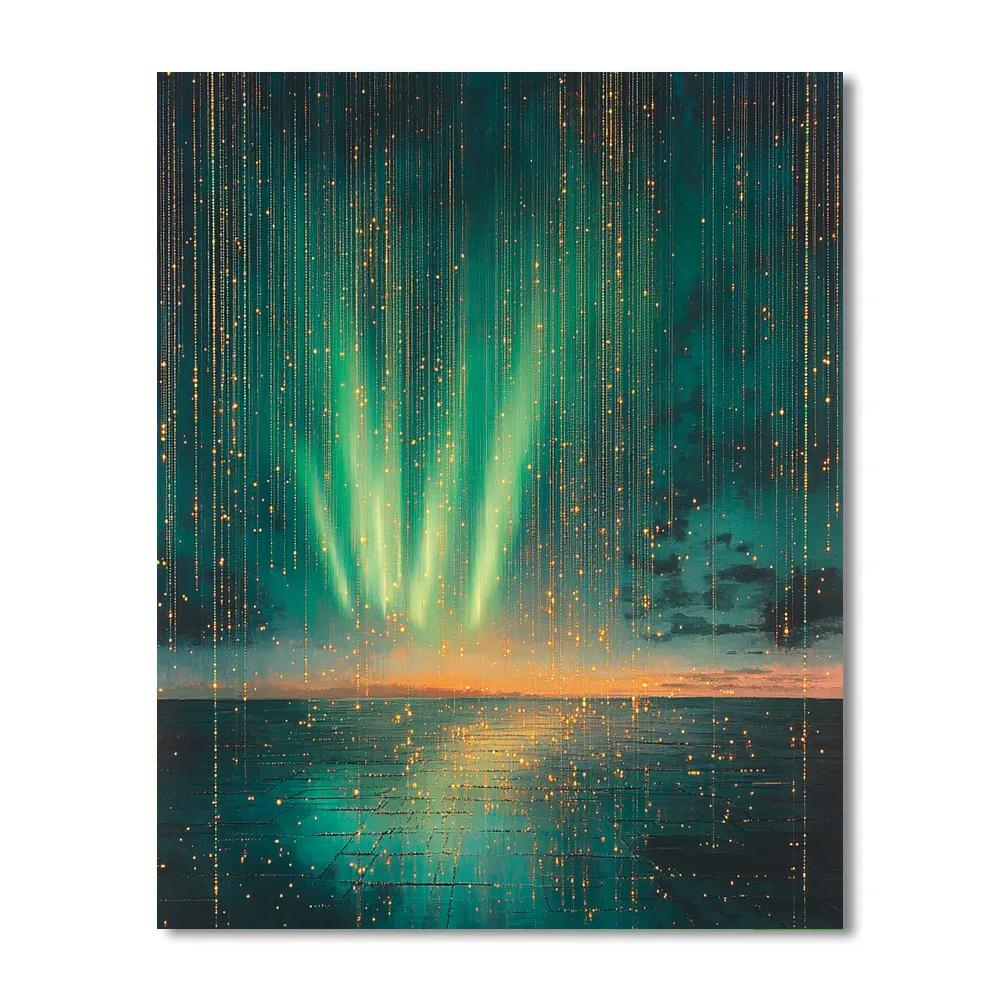 Georges Seurat Inspired Aurora Wave Field Paint by numbers kits