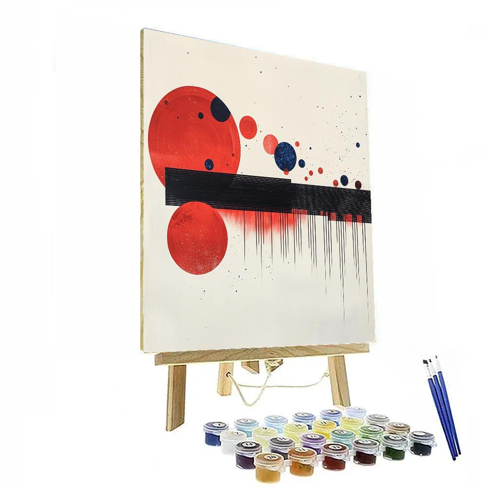 Kazimir Malevich Inspired Red Orbit Sequence paint by color