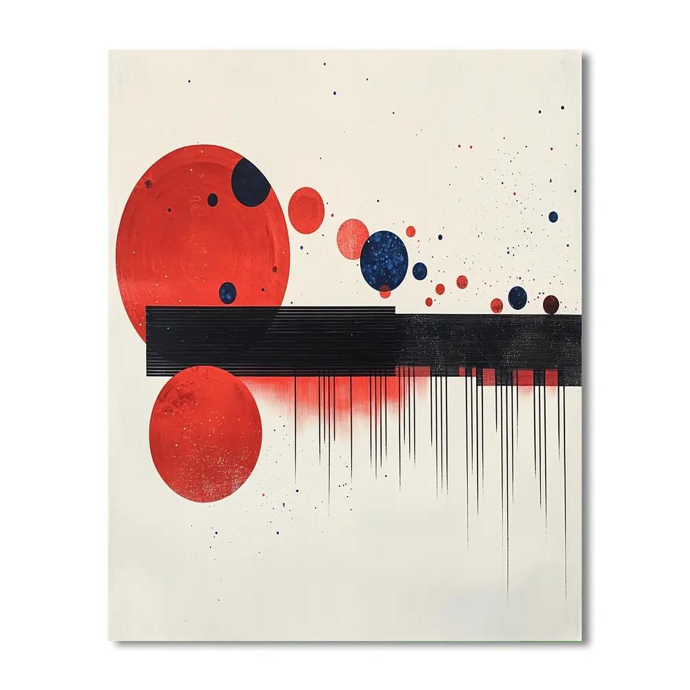 Kazimir Malevich Inspired Red Orbit Sequence paint by color