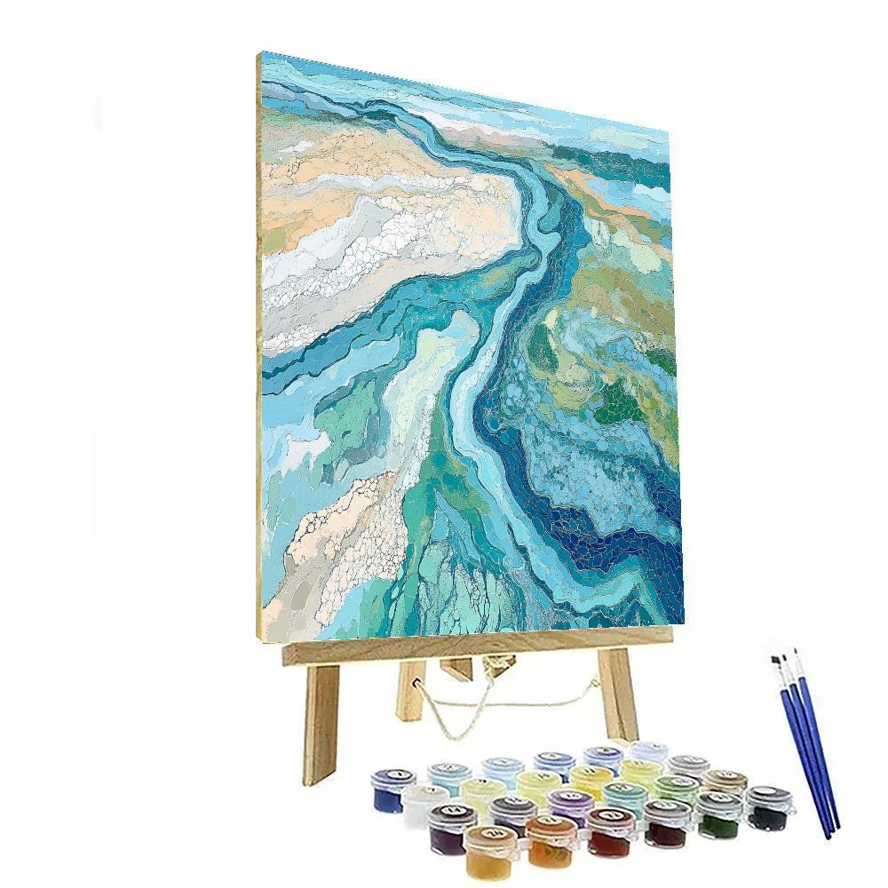 Georges Seurat Inspired River Delta Abstraction Paint by numbers kits