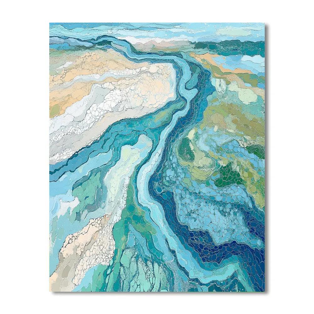 Georges Seurat Inspired River Delta Abstraction Paint by numbers kits