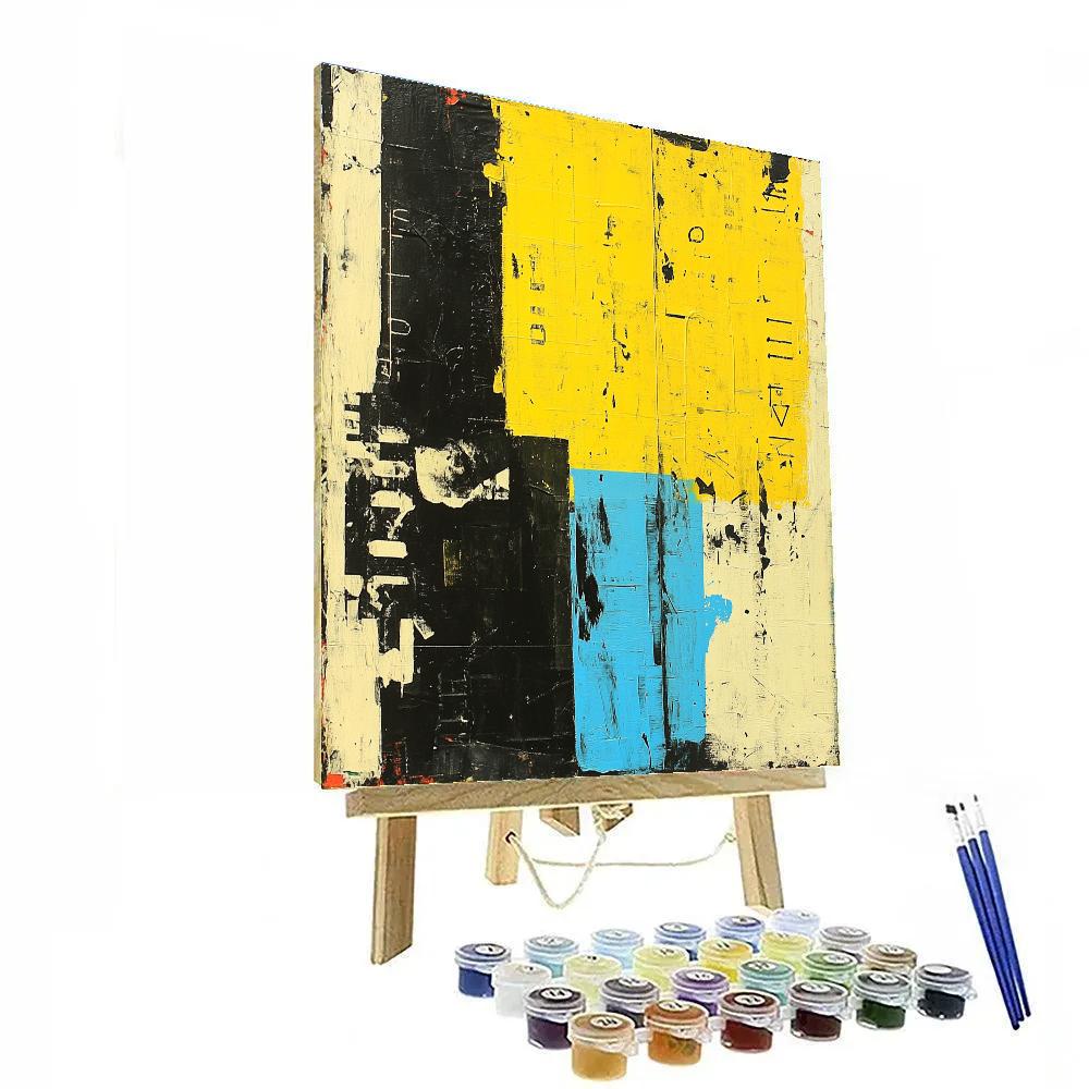 Jean-Michel Basquiat Inspired Language Of Lines paint by color