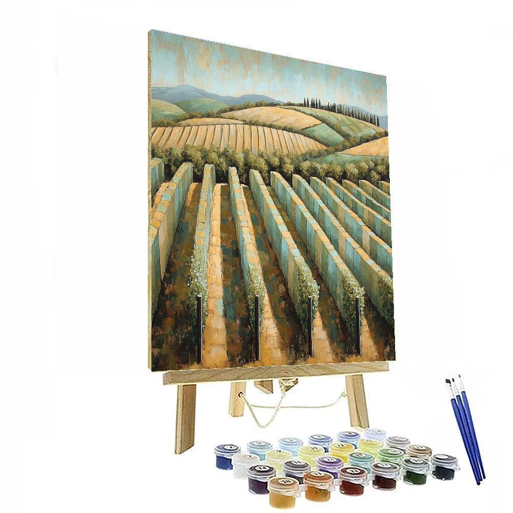 Paul Cézanne Inspired Patterned Vineyard Fields Paint by numbers art