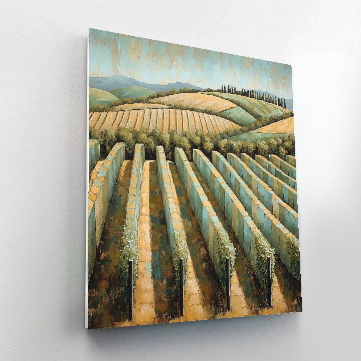 Paul Cézanne Inspired Patterned Vineyard Fields Paint by numbers art