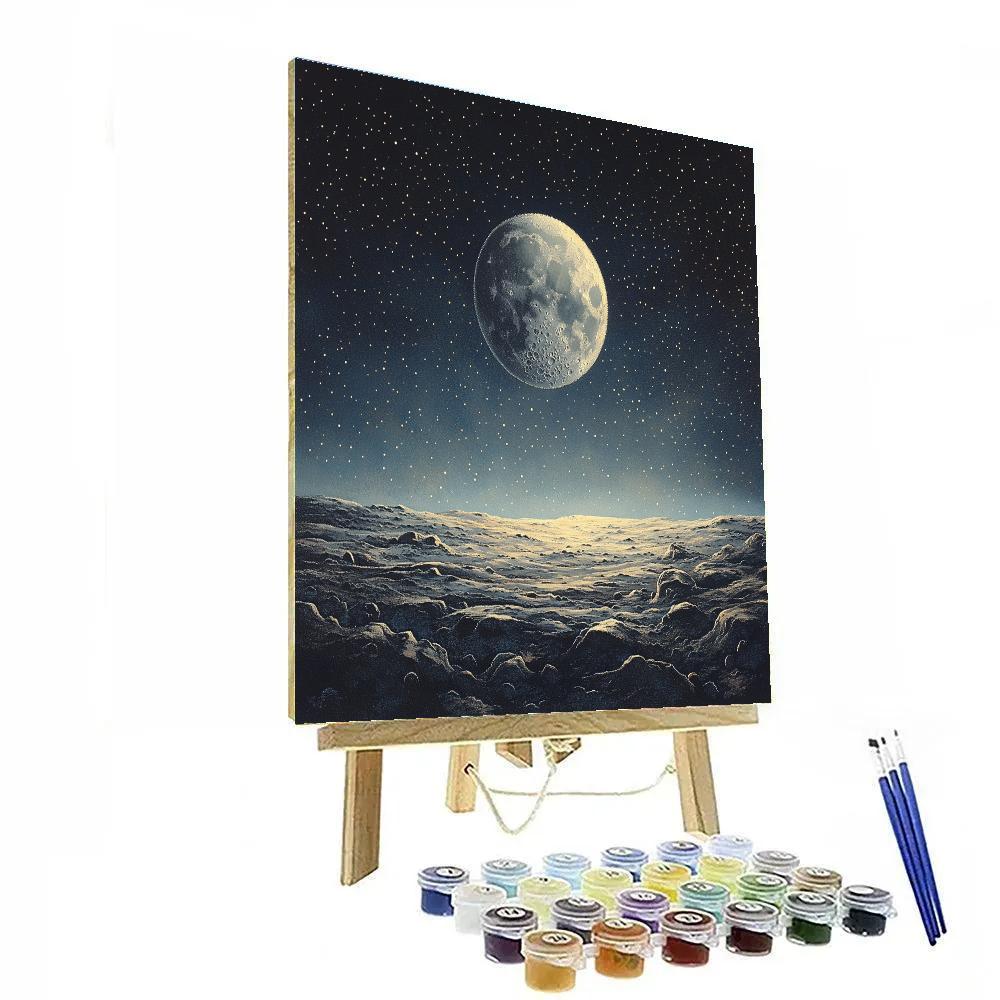 Georges Seurat Inspired Lunar Mare Mosaic paint by number