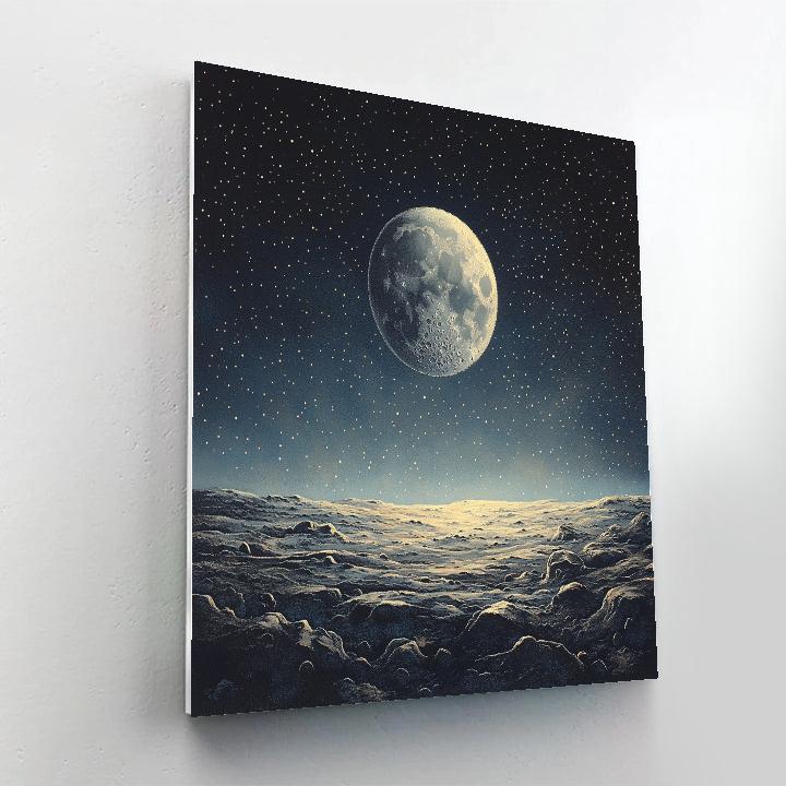 Georges Seurat Inspired Lunar Mare Mosaic paint by number