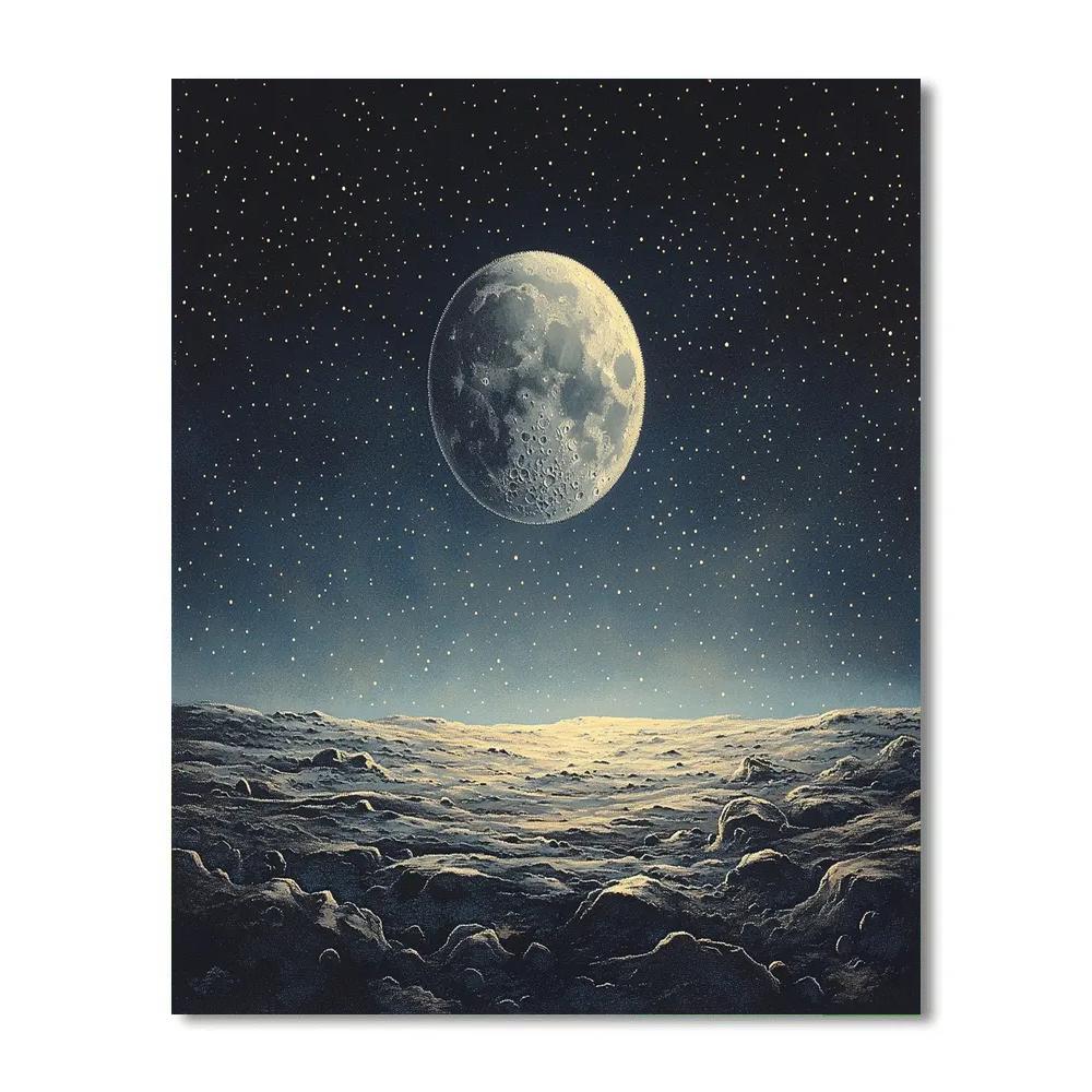 Georges Seurat Inspired Lunar Mare Mosaic paint by number