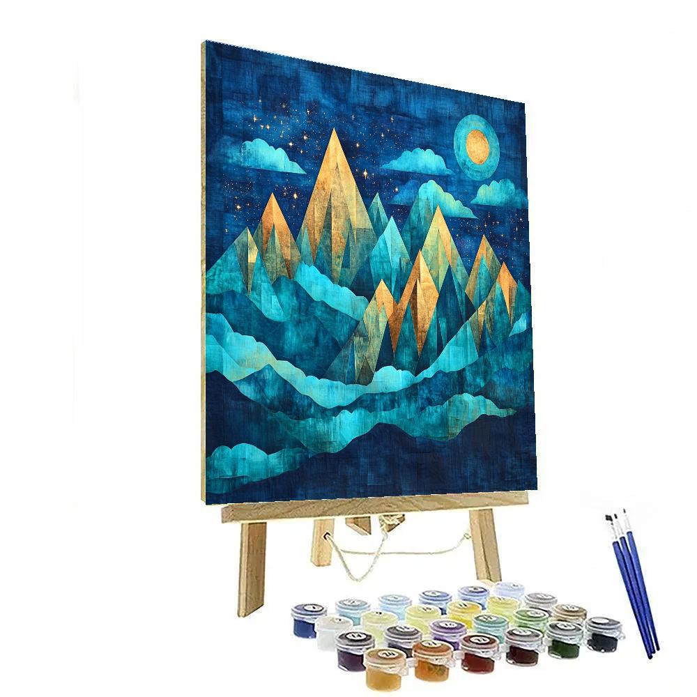 Paul Cézanne Inspired Cosmic Mountain Landscape paint by color