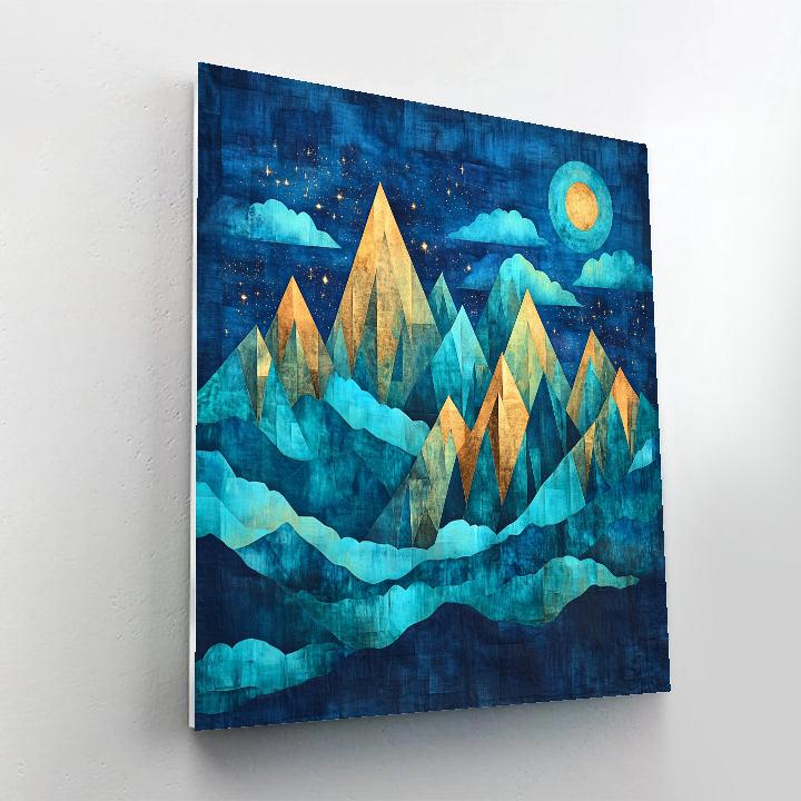 Paul Cézanne Inspired Cosmic Mountain Landscape paint by color