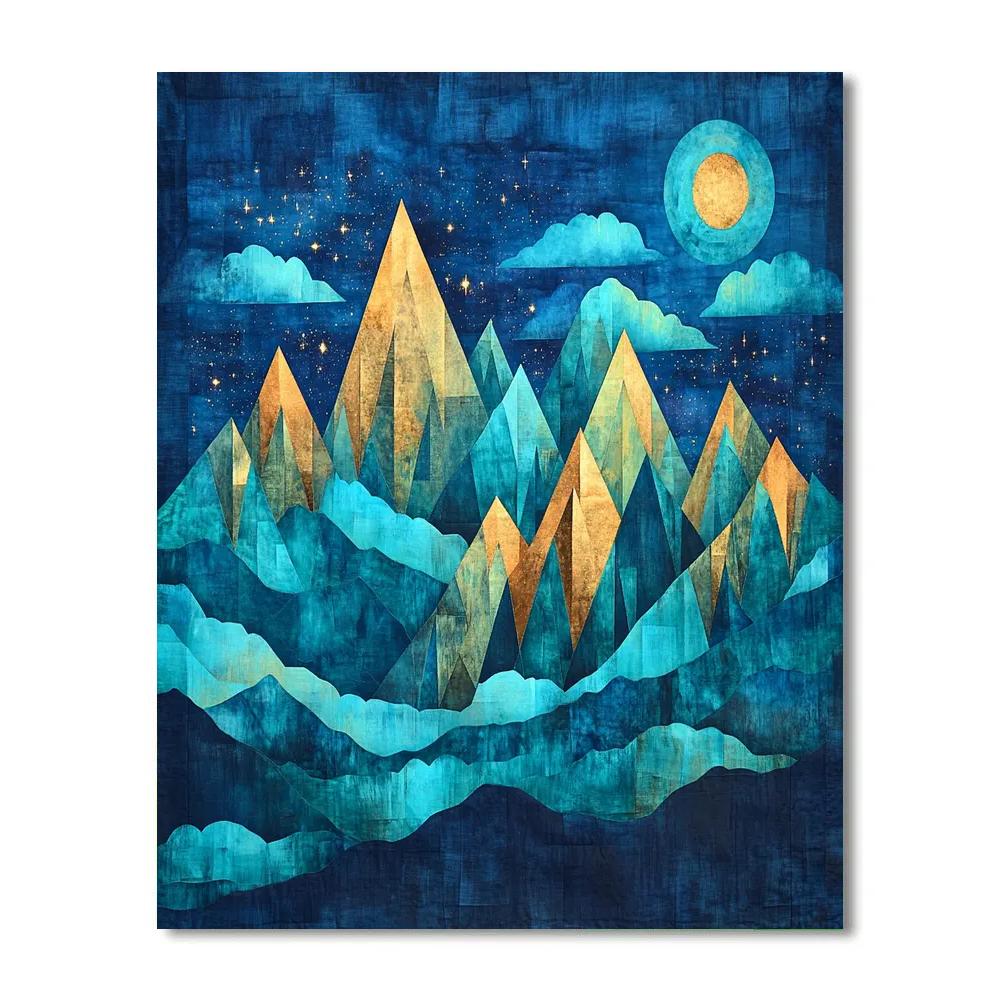 Paul Cézanne Inspired Cosmic Mountain Landscape paint by color