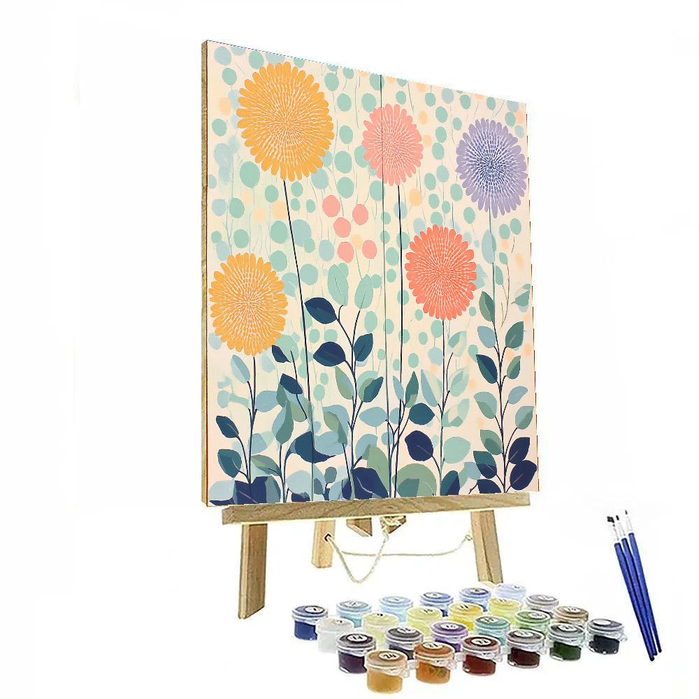 Georges Seurat Inspired Geometric Garden paint by number