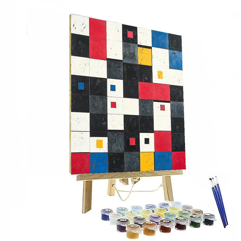 Kazimir Malevich Inspired Primary Grid Constellation DIY paint by numbers