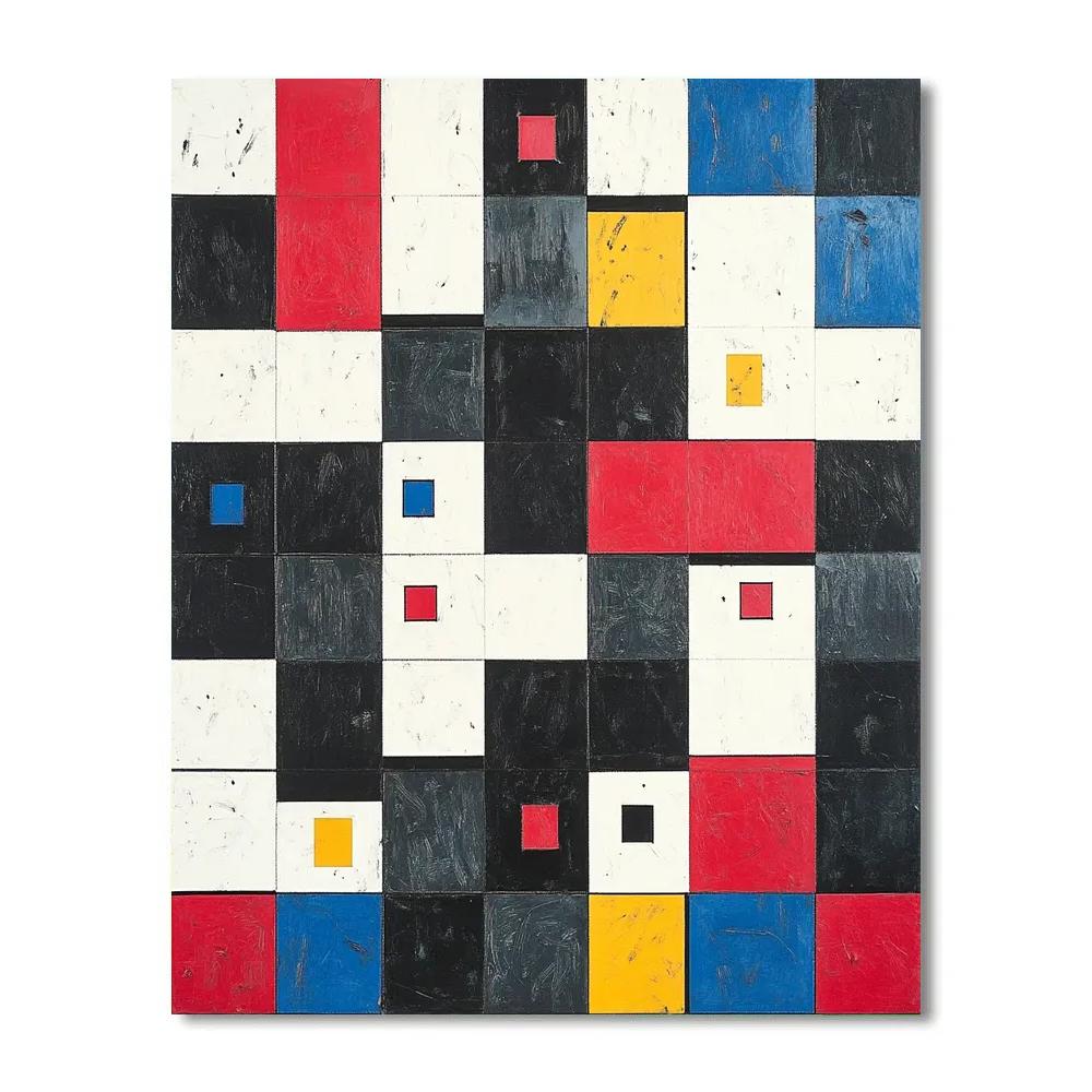 Kazimir Malevich Inspired Primary Grid Constellation DIY paint by numbers