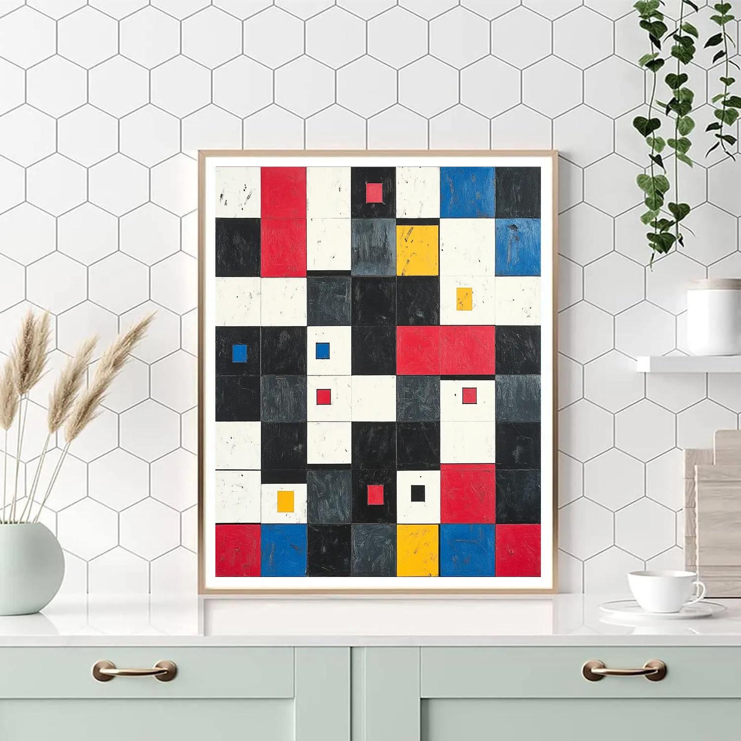 Kazimir Malevich Inspired Primary Grid Constellation DIY paint by numbers