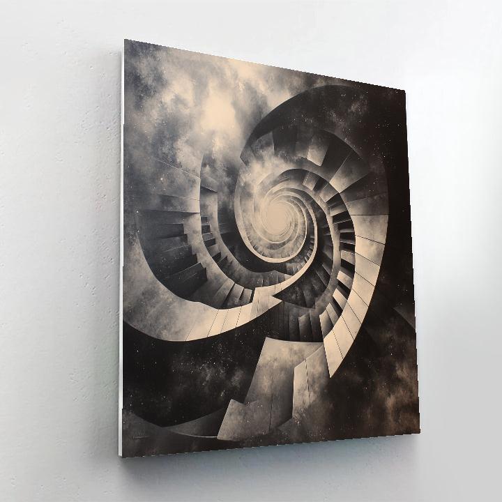 M.C. Escher Inspired Infinite Staircase Nebula Numbered painting kits