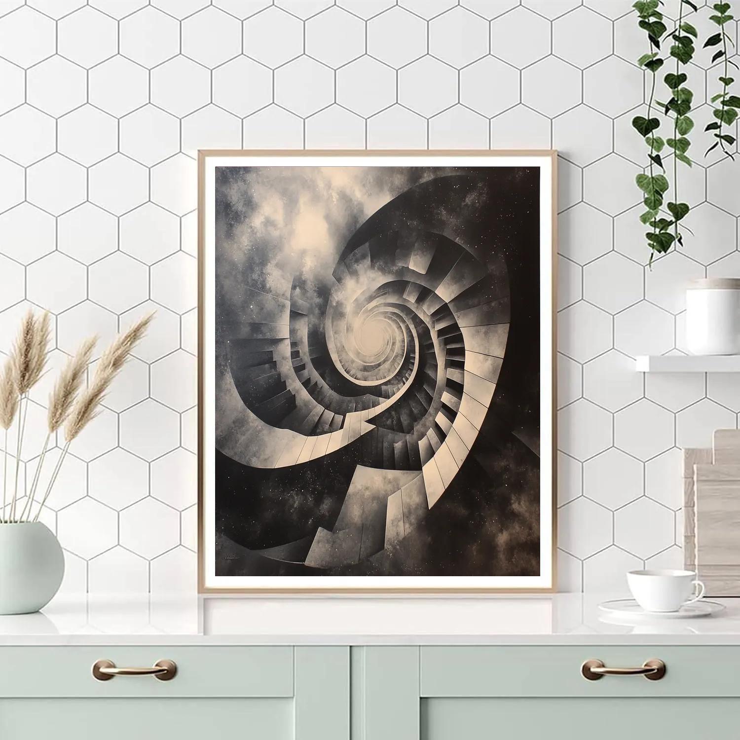 M.C. Escher Inspired Infinite Staircase Nebula Numbered painting kits