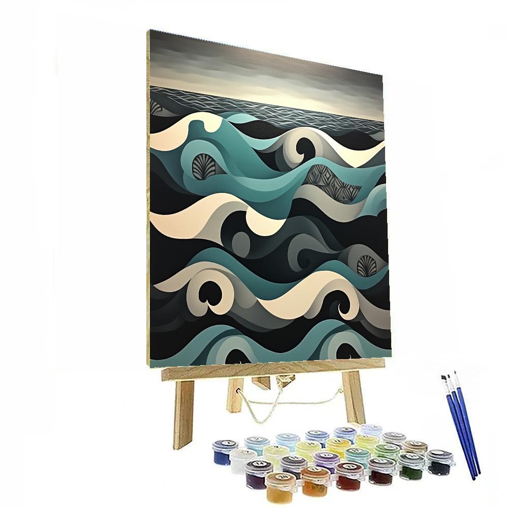 M.C. Escher Inspired Tessellated Ocean Of Patterns painting number kit
