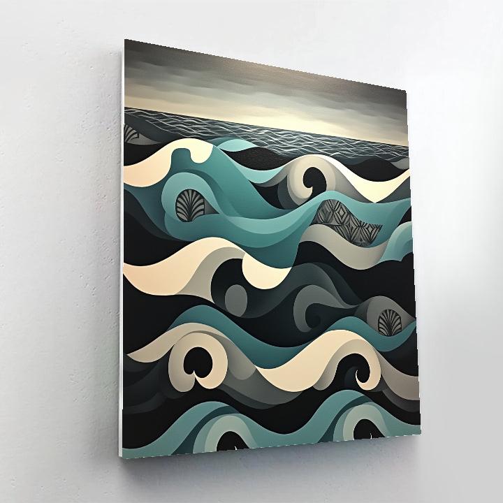 M.C. Escher Inspired Tessellated Ocean Of Patterns painting number kit