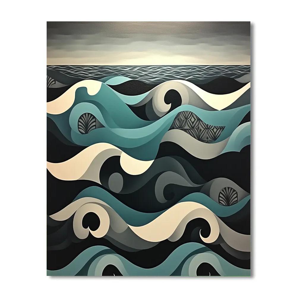 M.C. Escher Inspired Tessellated Ocean Of Patterns painting number kit