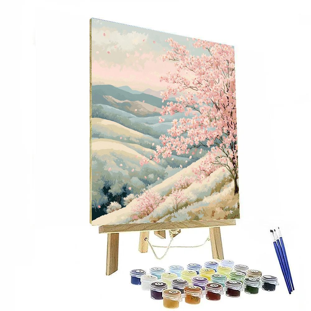 Hiroshige Inspired Cherry Blossom Breeze Paint by numbers kits