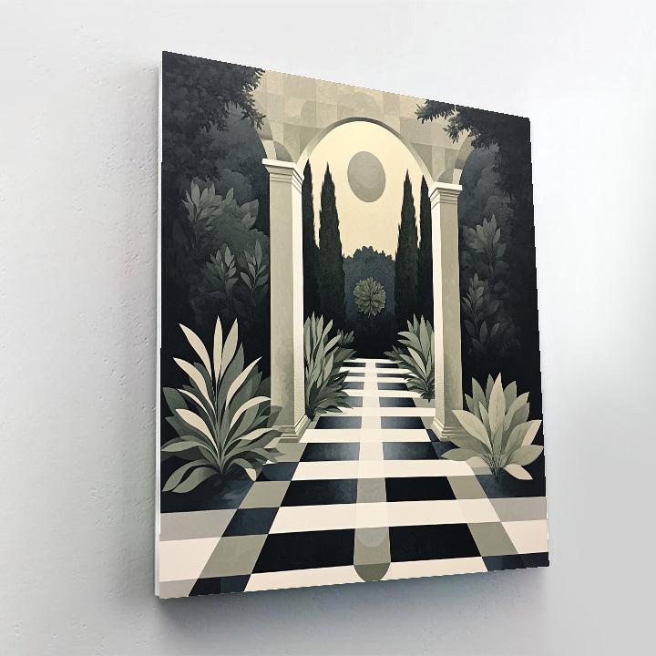 M.C. Escher Inspired Paradox Garden Of Symmetry paint by number