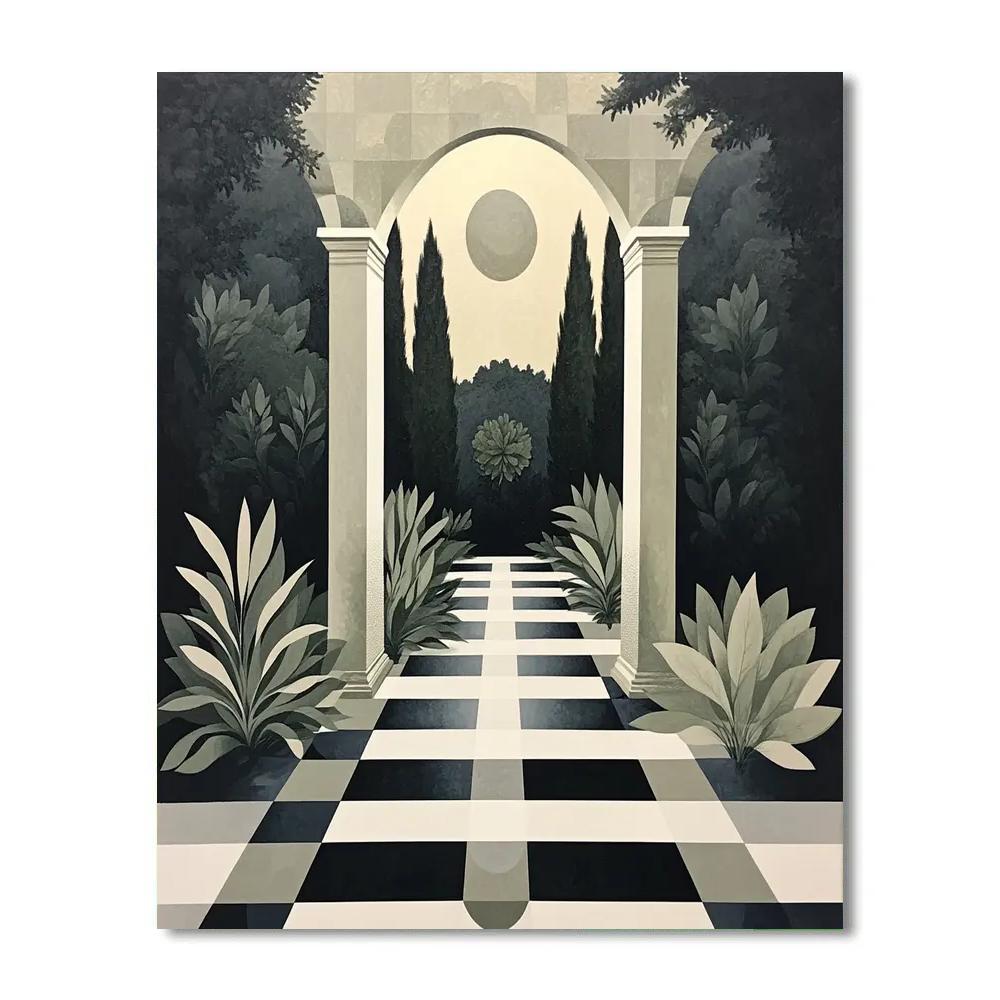 M.C. Escher Inspired Paradox Garden Of Symmetry paint by number