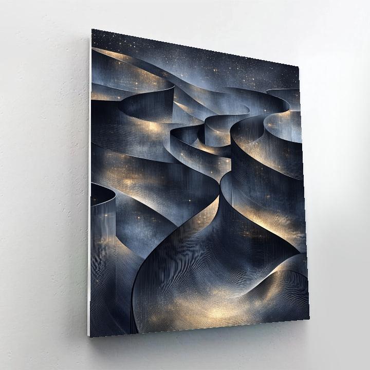 M.C. Escher Inspired Cosmic Loop Of Tessellated Light paint by number