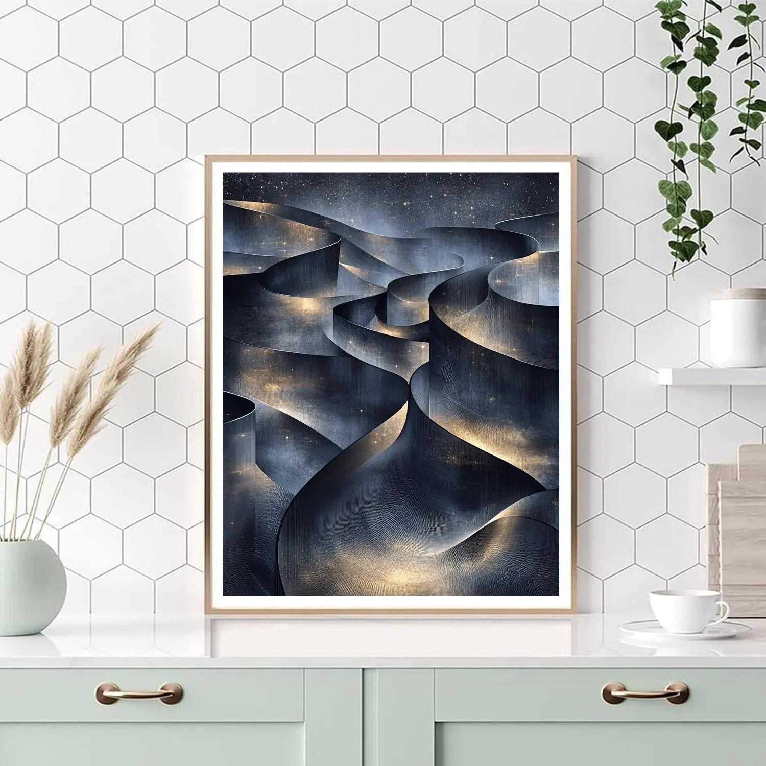 M.C. Escher Inspired Cosmic Loop Of Tessellated Light paint by number