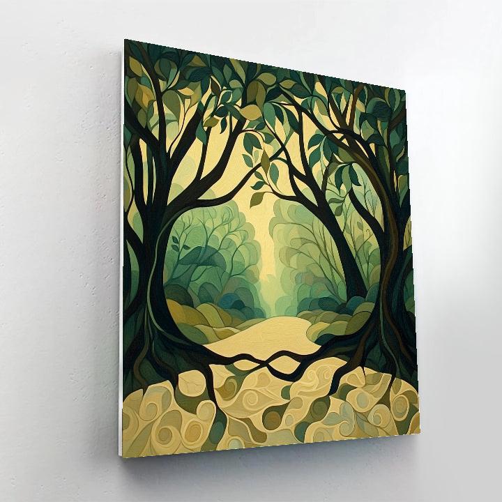 Nandalal Bose Inspired Sacred Banyan Rhythms DIY paint by numbers
