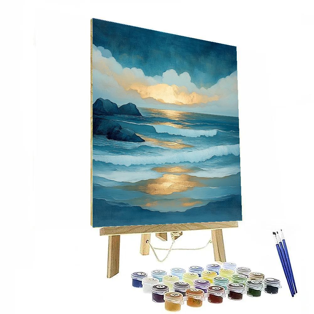 Hiroshige Inspired Twilight Coastal Harmony Paint by numbers art