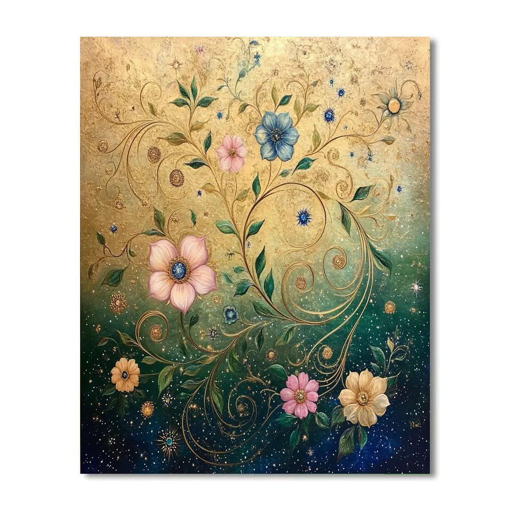 Alphonse Mucha Inspired Celestial Botany Numbered painting kits