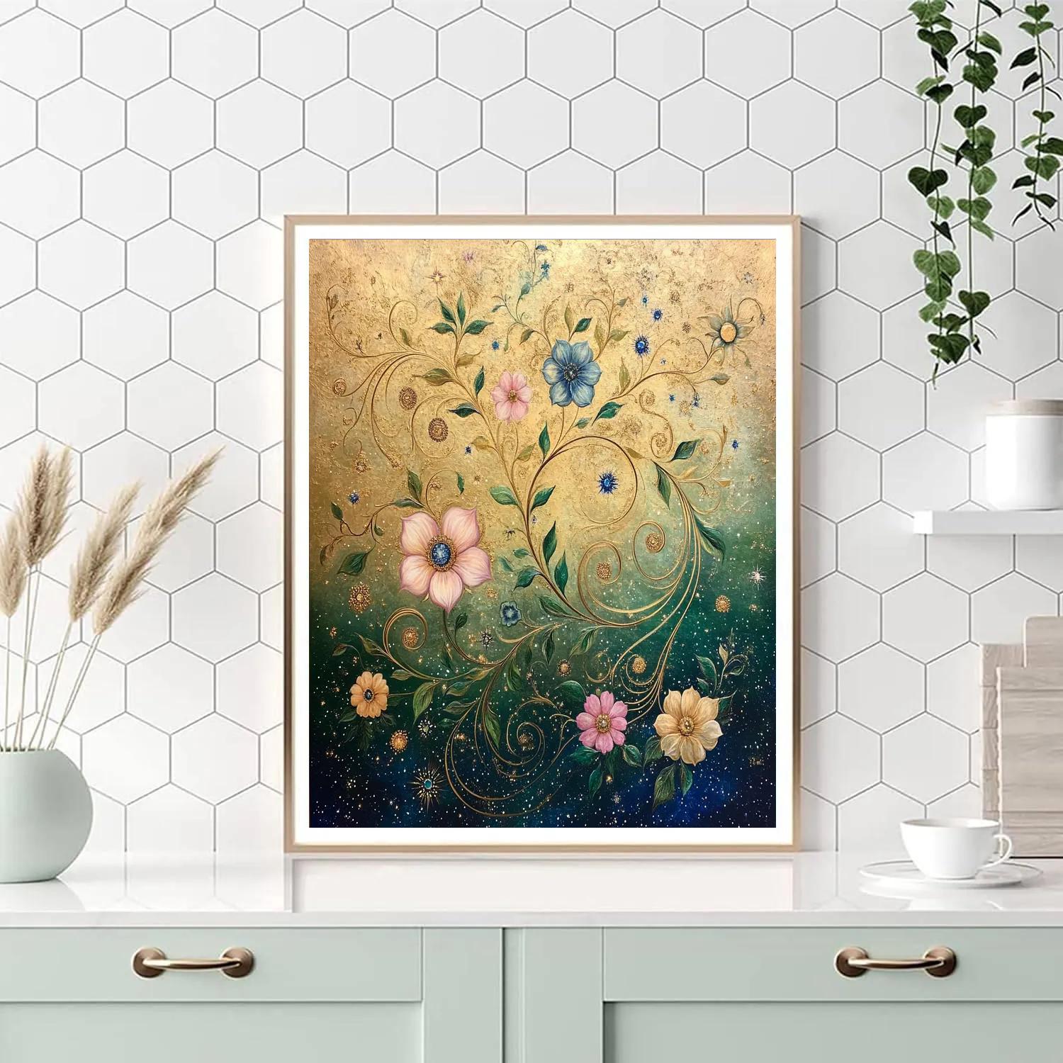 Alphonse Mucha Inspired Celestial Botany Numbered painting kits